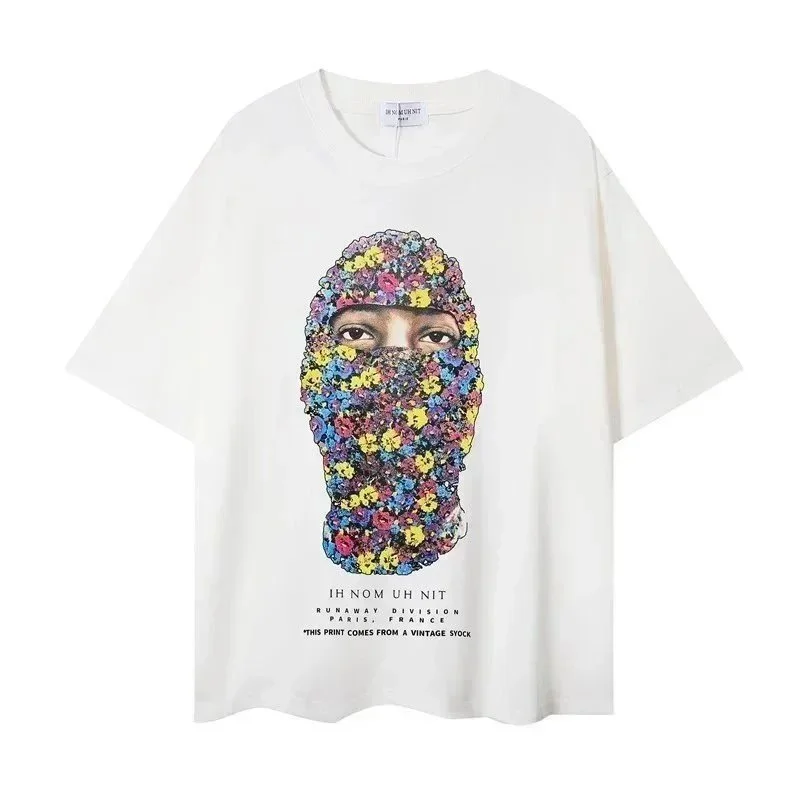 Other Unisex White Floral Print T-Shirt White - 1