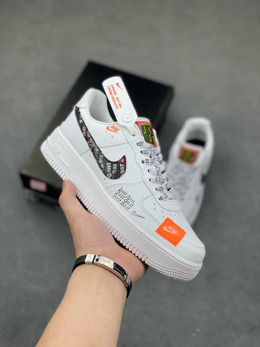 Nike Nike Air Force 1 'Just Do It' White/Orange Sneakers White - 1