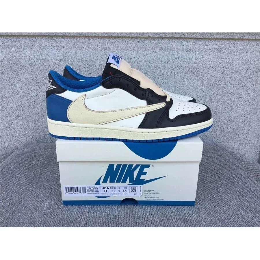 Jordan Nike Air Jordan 1 Low Sail/University Blue Sneakers Blue - 1