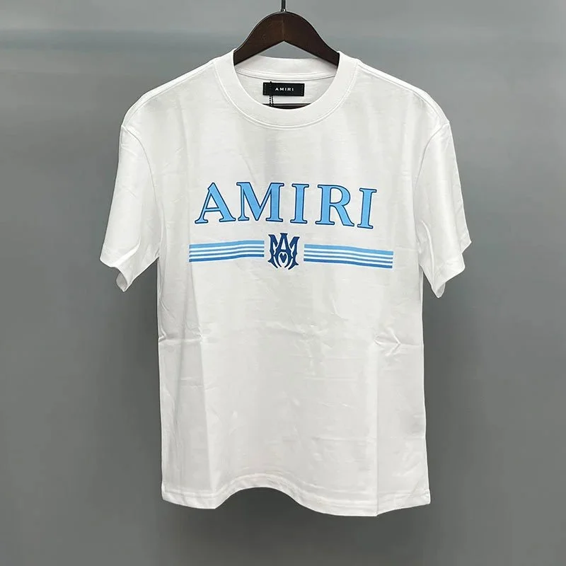 Amiri Amiri White Blue Letter T-Shirt White - 1