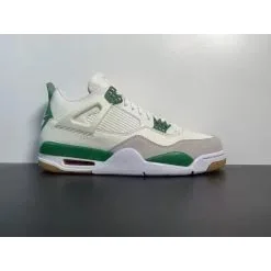 Jordan Nike Air Jordan 4 Sail/Green Sneakers Green - 1