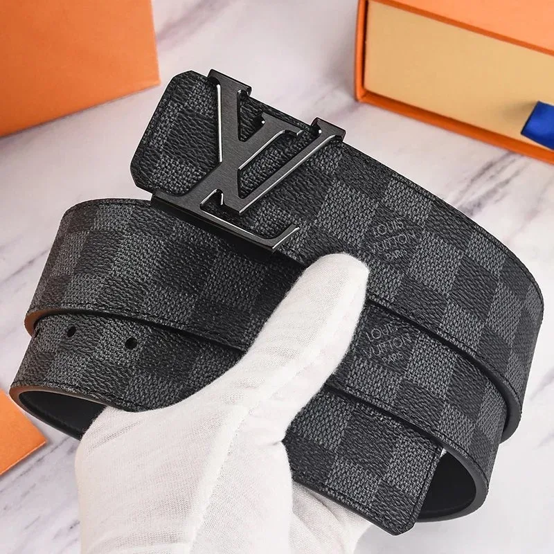 Louis Vuitton Louis Vuitton Damier Ebene Belt Black Leather Black