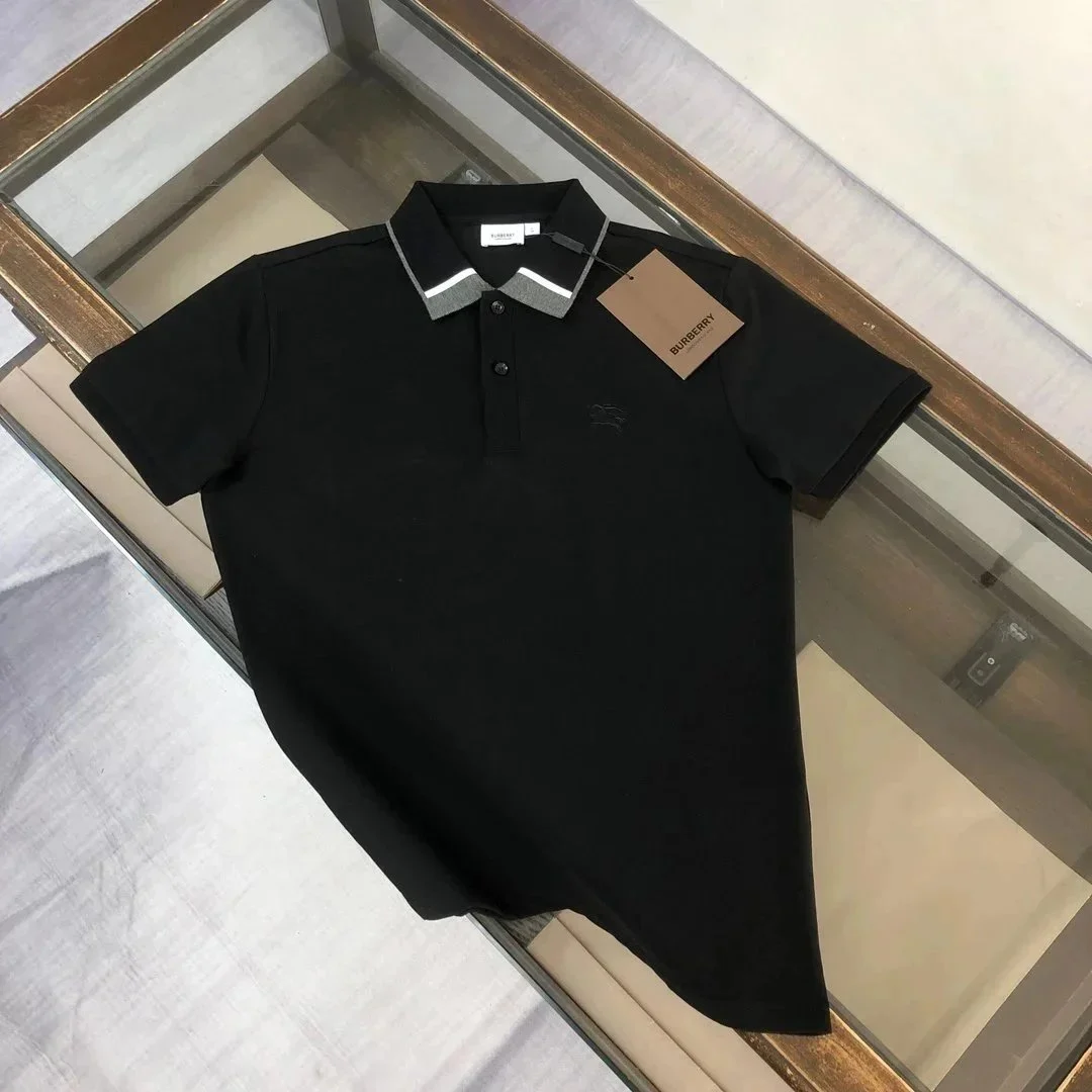 Burberry Burberry Black Polo Shirt with Contrast Collar Black - 1