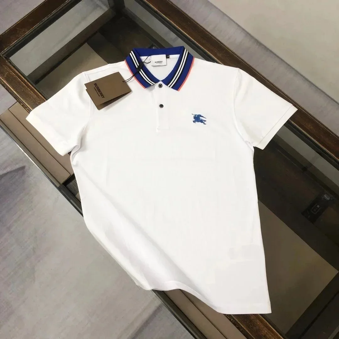 Burberry Burberry White Polo Shirt with Striped Collar White - 1