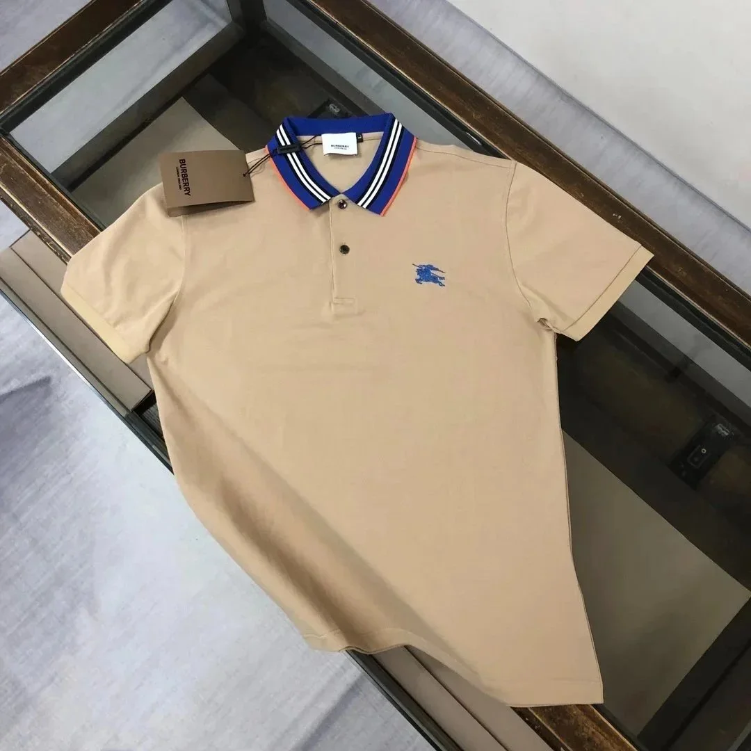 Burberry Burberry Beige Polo Shirt with Striped Collar Beige - 1