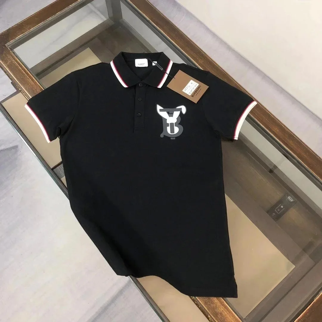 Burberry Burberry Black TB Logo Polo Shirt Black - 1