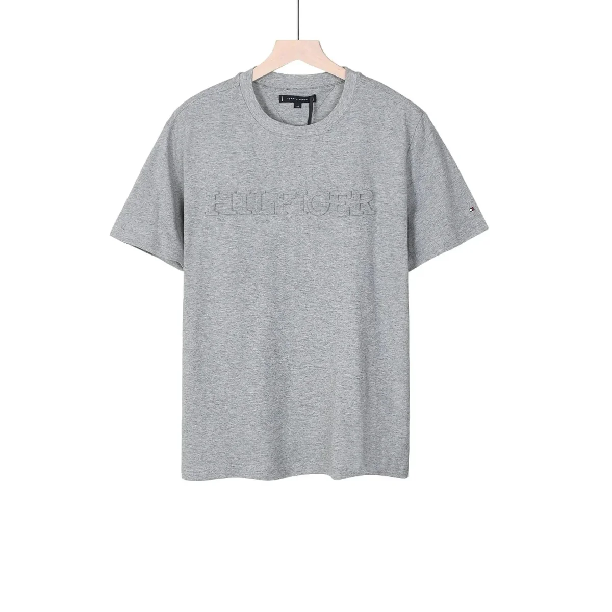 Tommy Hilfiger Tommy Hilfiger Embossed Logo T-Shirt 2535 Grey Grey - 1