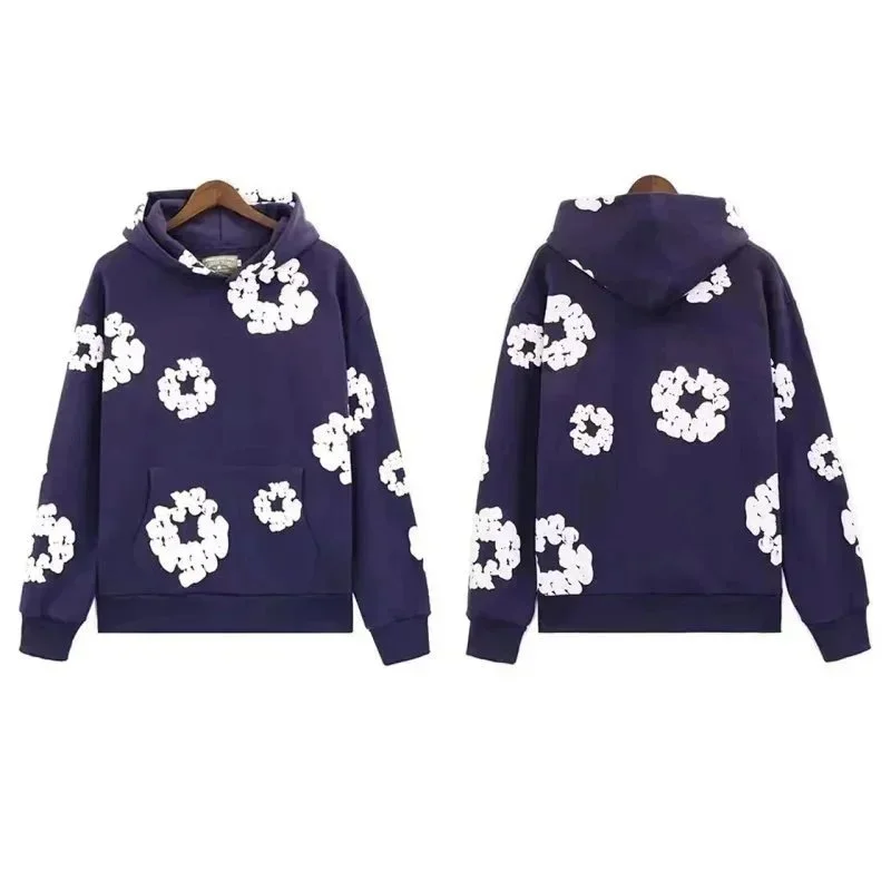 A Bathing Ape A Bathing Ape BAPE STA Navy Blue with White Floral Print Hoodie Navy - 1