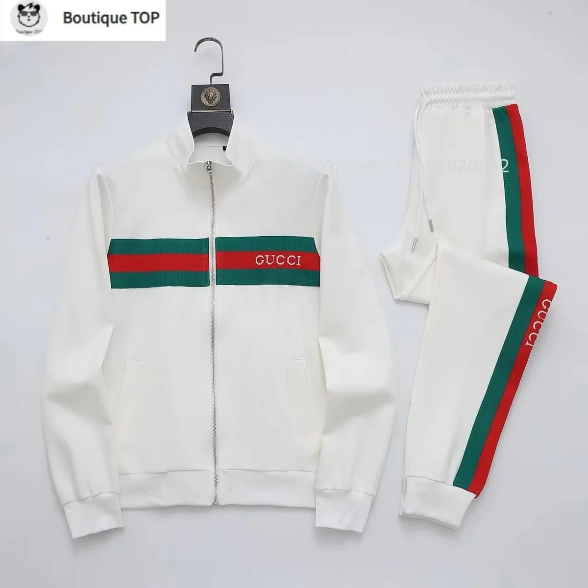 Gucci Gucci White Red Green Stripe Tracksuit White - 1