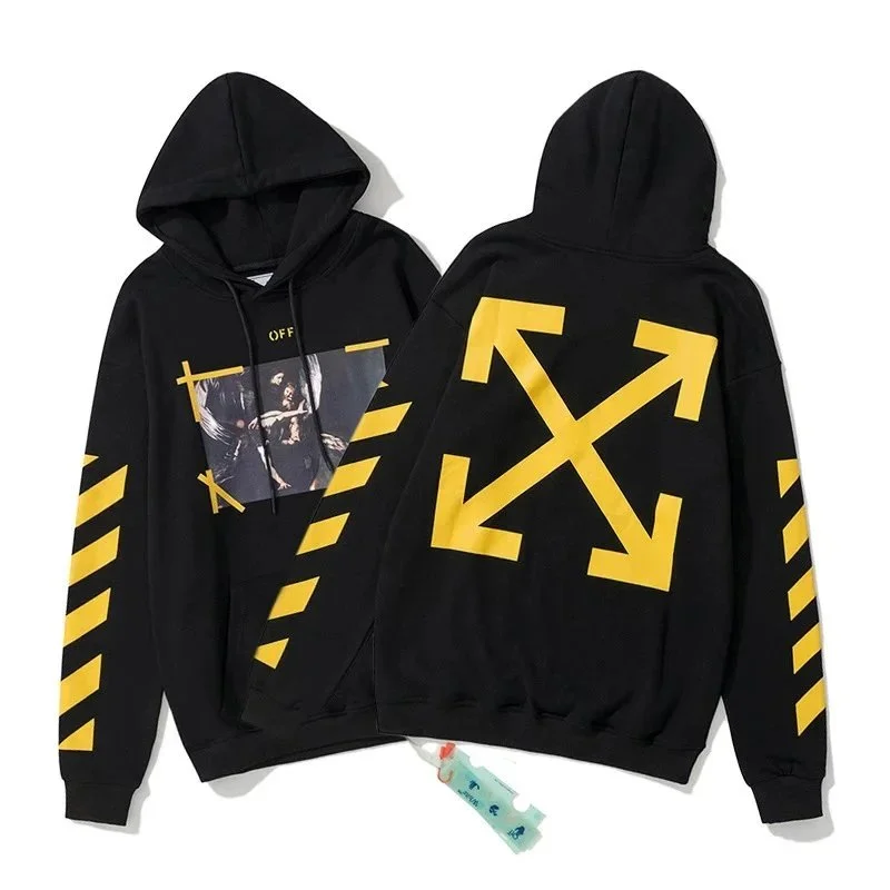 Off-White Off-White OW Out Of Office Black Yellow Hoodie Black - 1