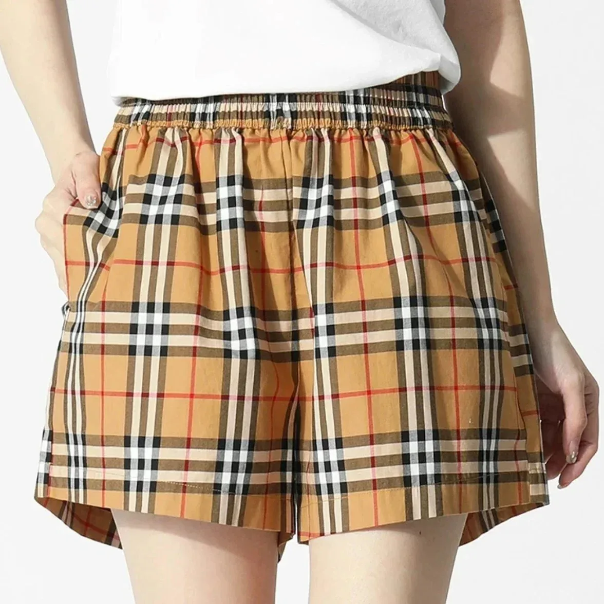 Other Plaid Shorts Casual Beige - 1
