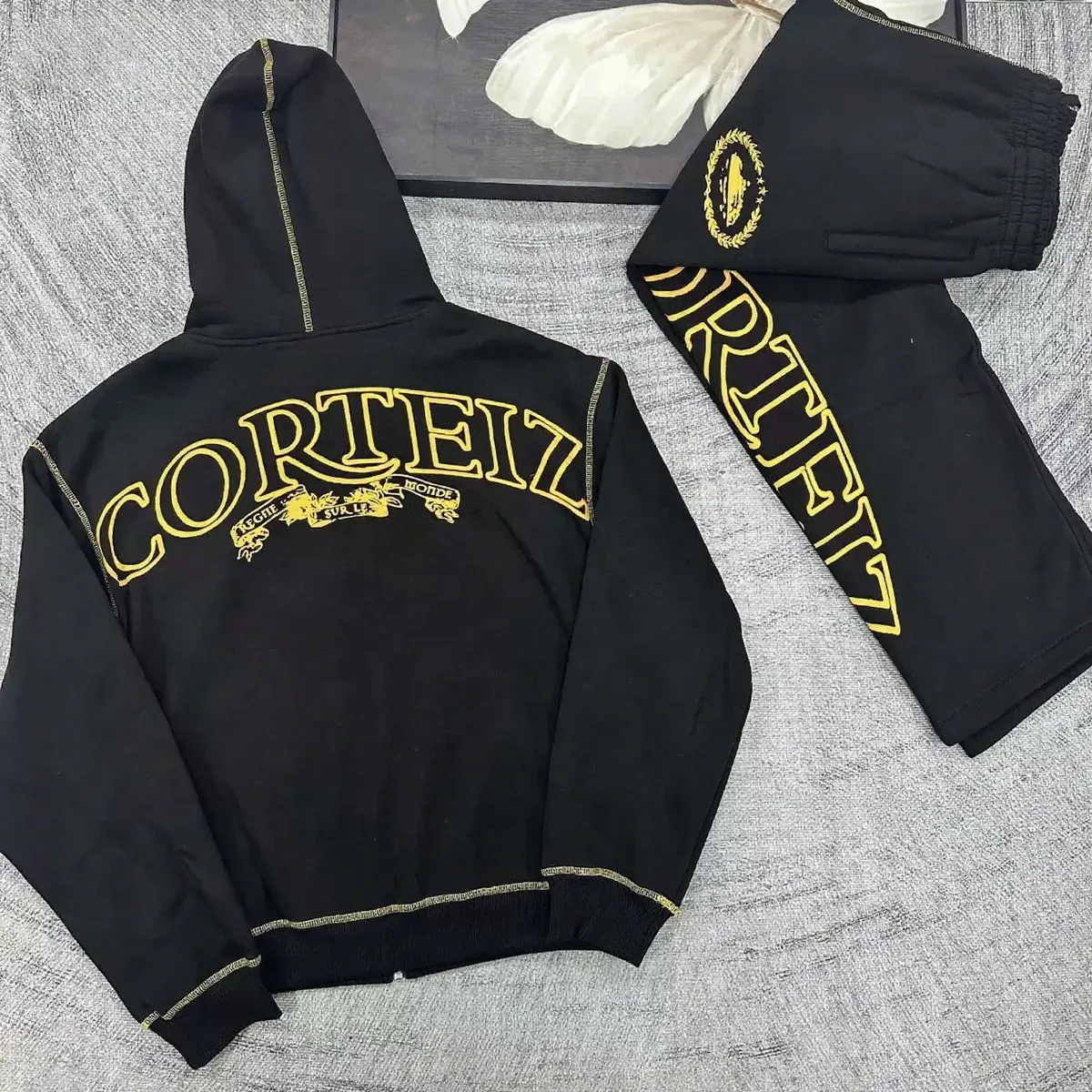 Corteiz Corteiz RTW Black & Gold Tracksuit Set Black - 1