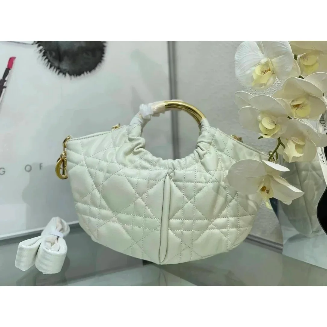 Dior Dior Lady Dior White Quilted Leather Tote White - 1
