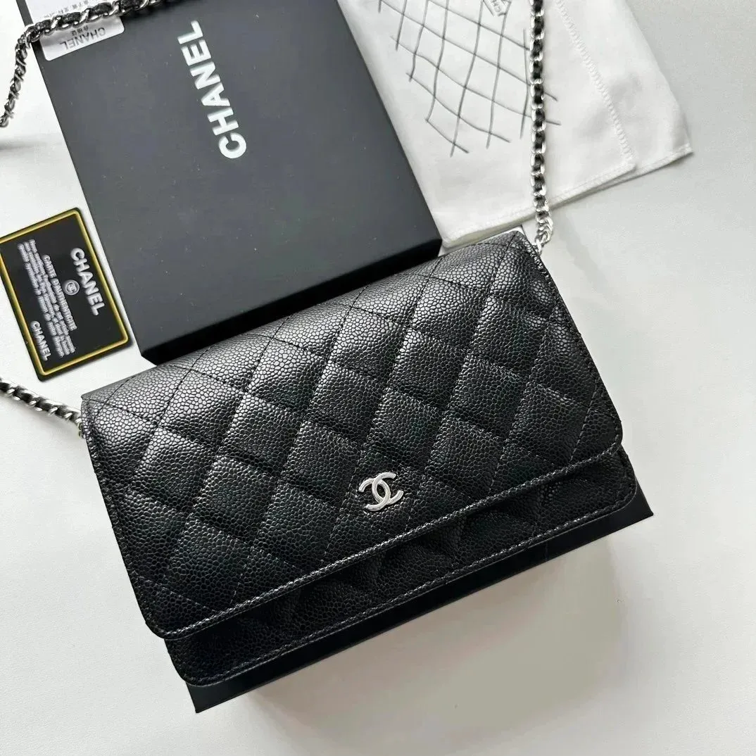 Chanel Chanel Classic Flap Black Caviar Wallet on Chain Black