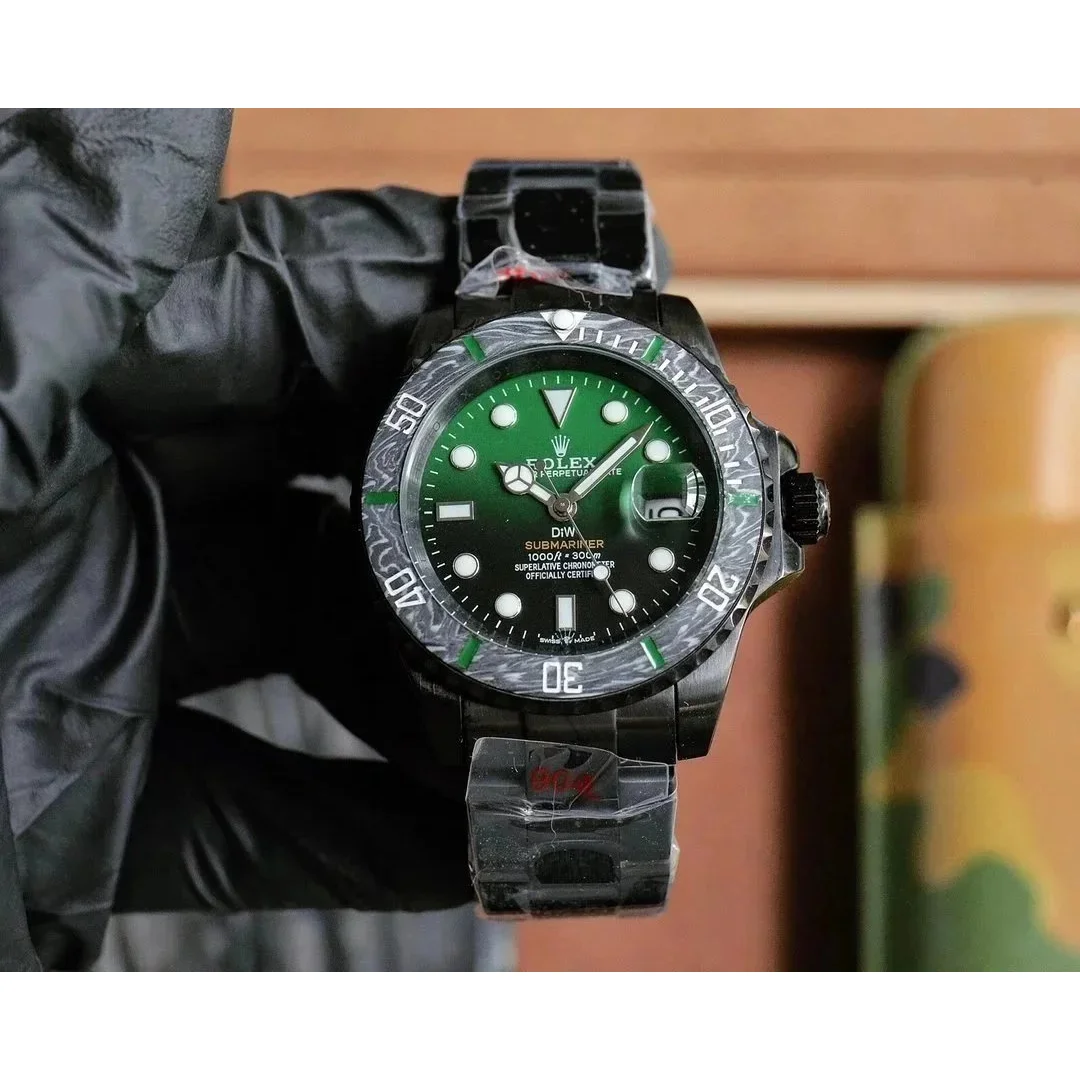 Rolex Rolex Submariner Green Dial Black Steel Watch Green - 1