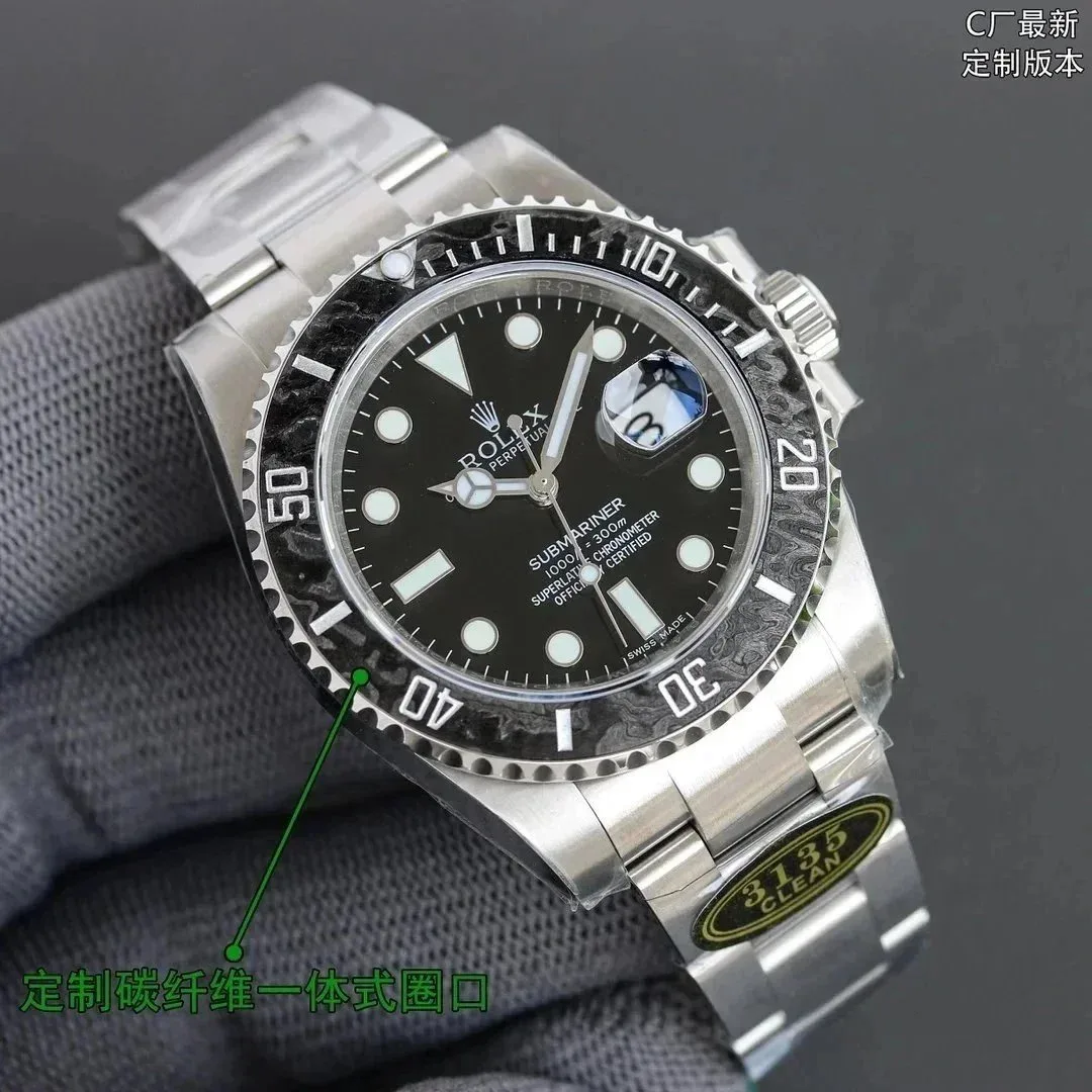 Rolex Rolex Submariner Black Dial Stainless Steel Watch Black - 1
