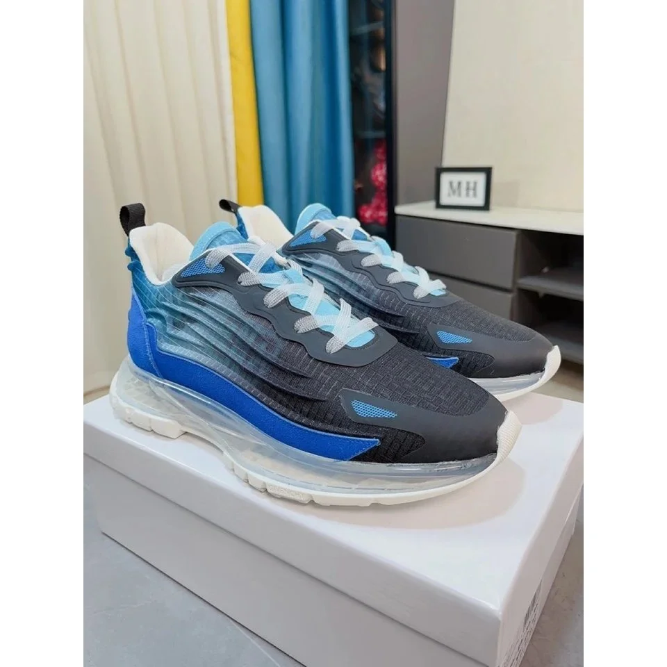 Other Unisex Gradient Blue & Black Sneakers with Transparent Sole Blue - 1