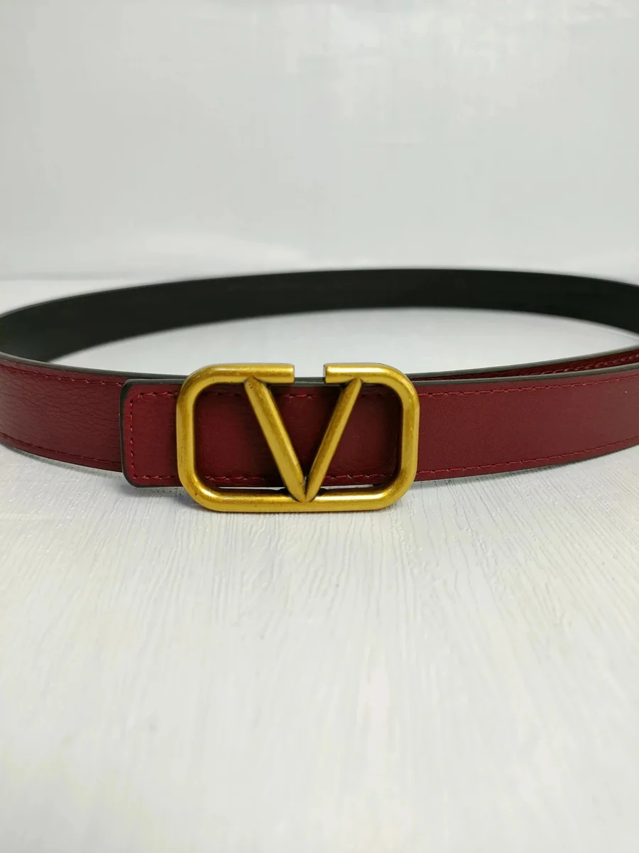 Valentino Valentino VLTN Red Leather Belt Red - 1