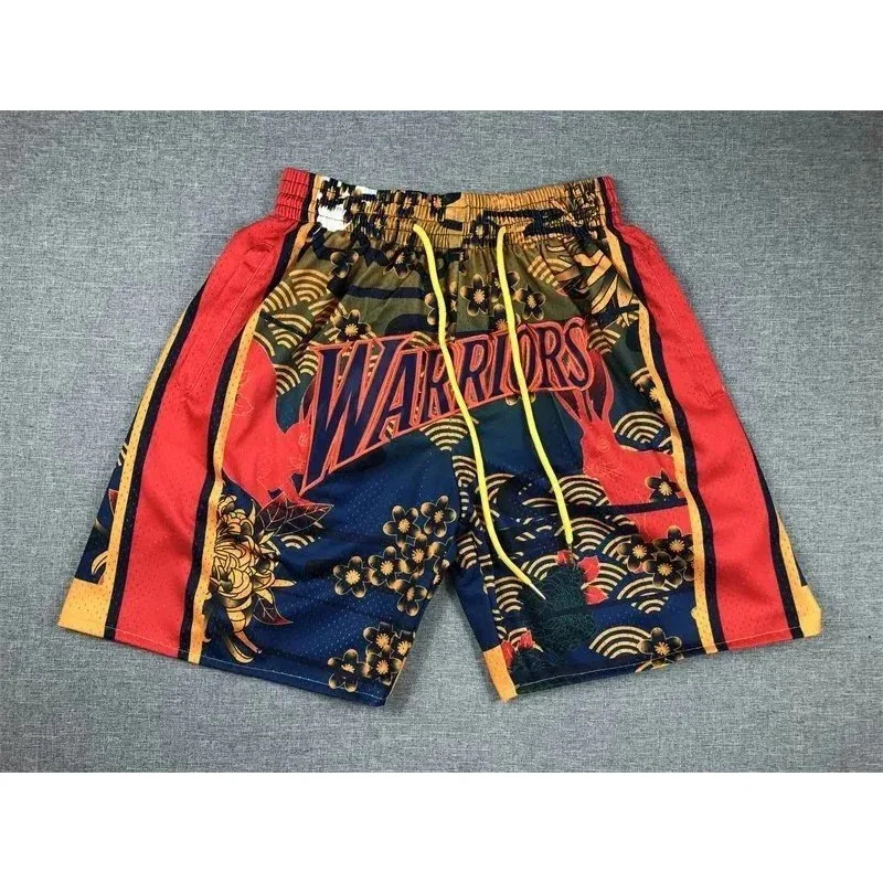 Other Warriors Japanese Floral Basketball Shorts Blue - 1