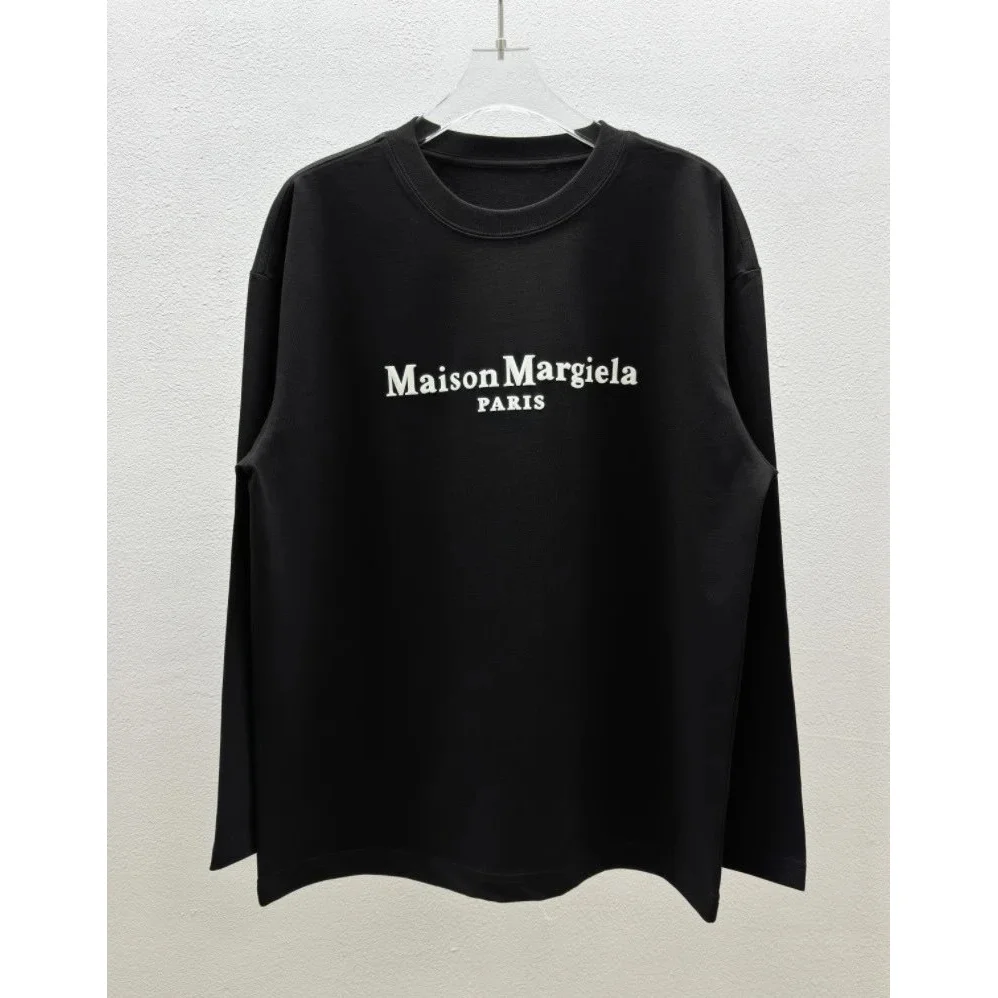 Maison Margiela Maison Margiela Black Logo Long Sleeve T-Shirt Black - 1