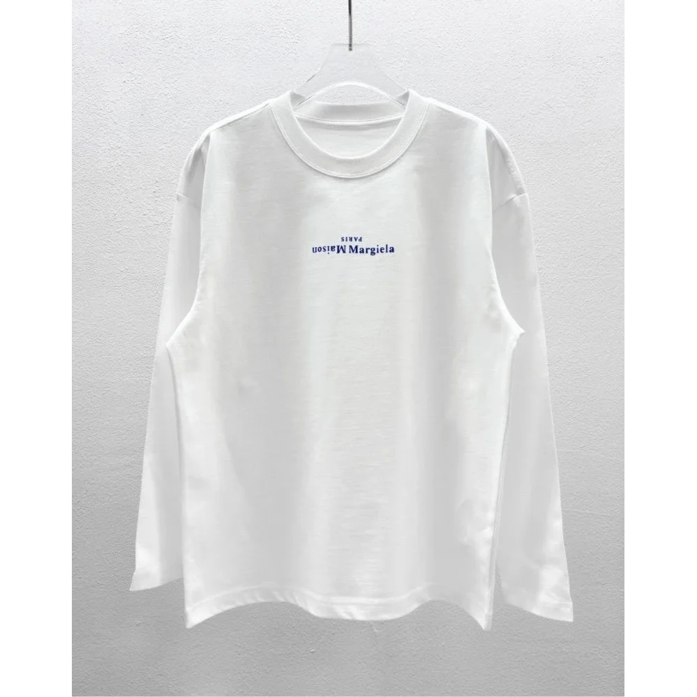 Maison Margiela Maison Margiela White Logo Long Sleeve T-Shirt White - 1