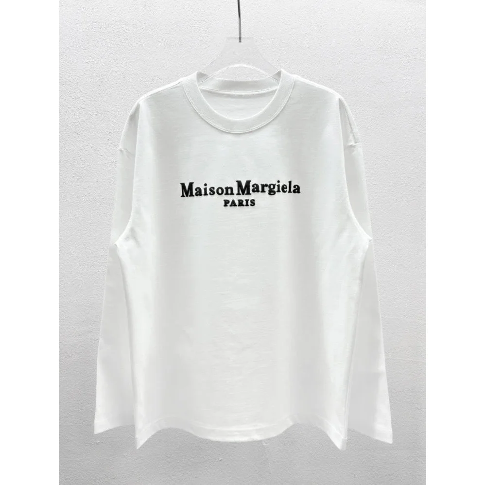 Maison Margiela Maison Margiela White Logo Long Sleeve T-Shirt White - 1