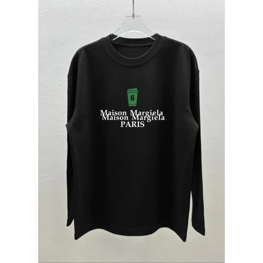 Maison Margiela Maison Margiela Black Coffee Cup Long Sleeve T-Shirt Black - 1