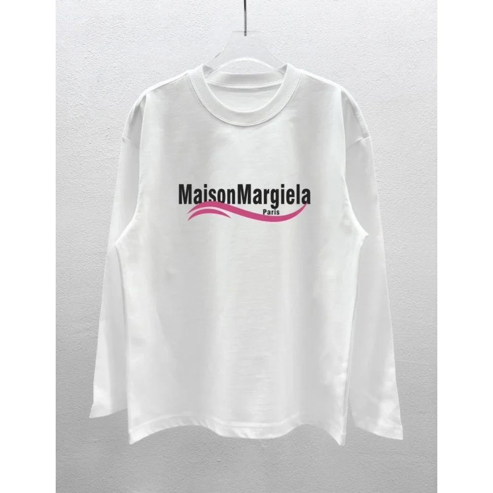 Maison Margiela Maison Margiela White Logo Long Sleeve T-Shirt White - 1