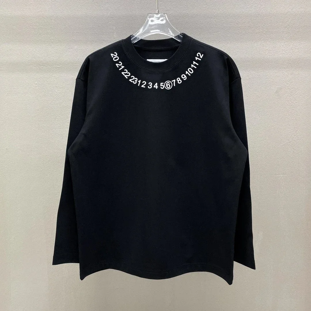 Maison Margiela Maison Margiela Black Numeric Print Long Sleeve T-Shirt Black - 1