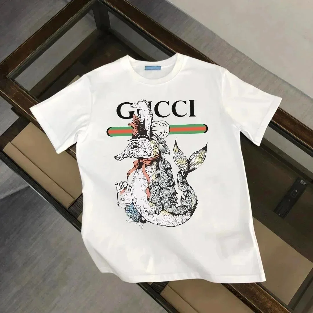 Gucci Gucci Seahorse Print White T-Shirt White - 1
