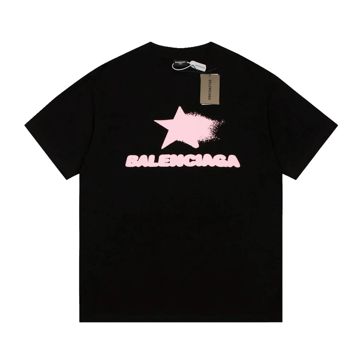 Balenciaga Balenciaga Pink Star T-Shirt Black Black - 1