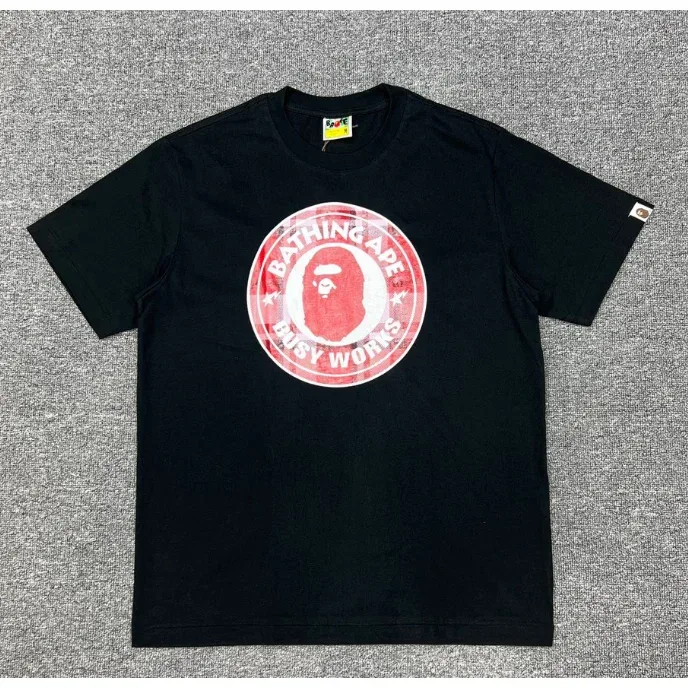 A Bathing Ape BAPE STA Red Logo Black T-Shirt Black - 1