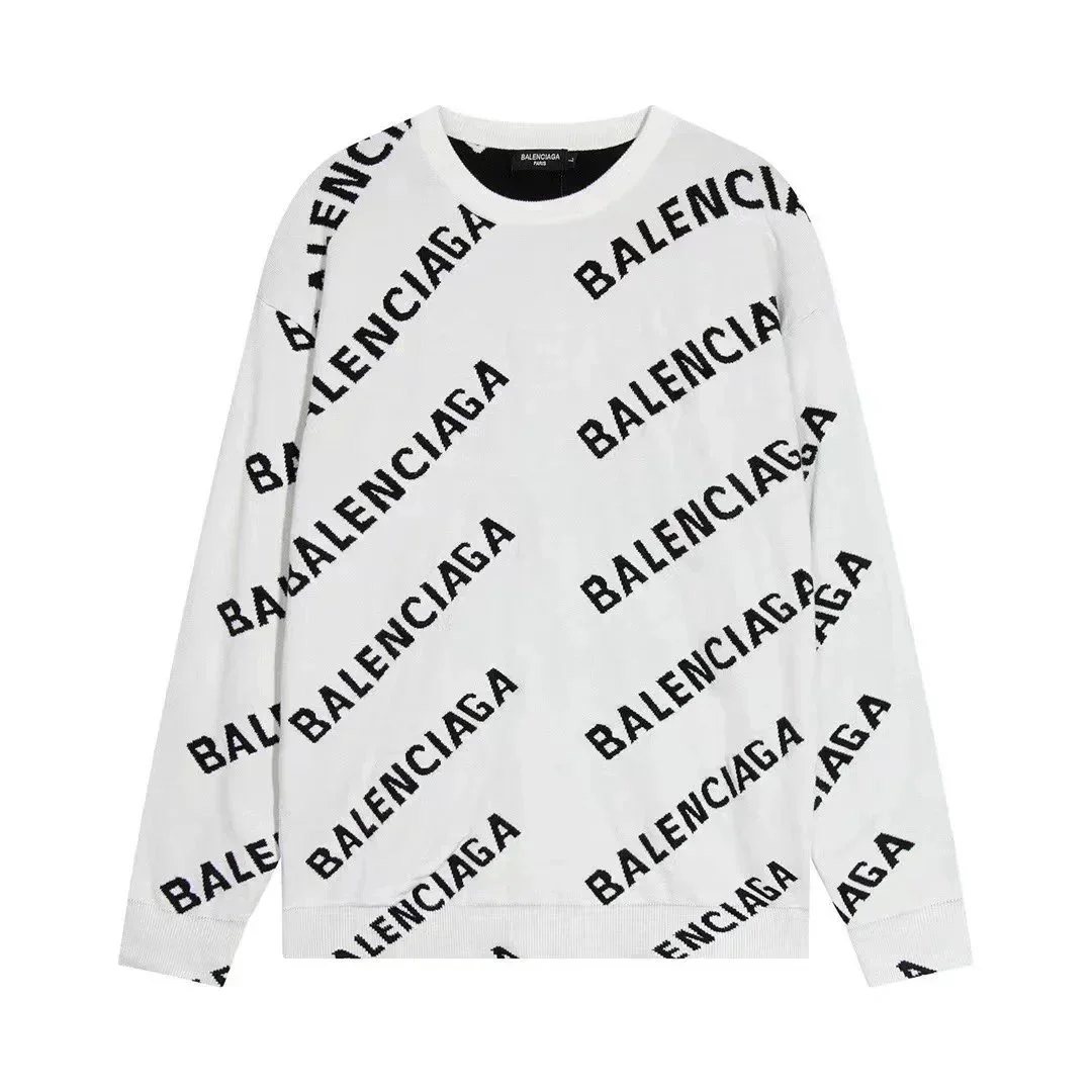 Balenciaga Balenciaga All-Over Logo Sweater White White - 1