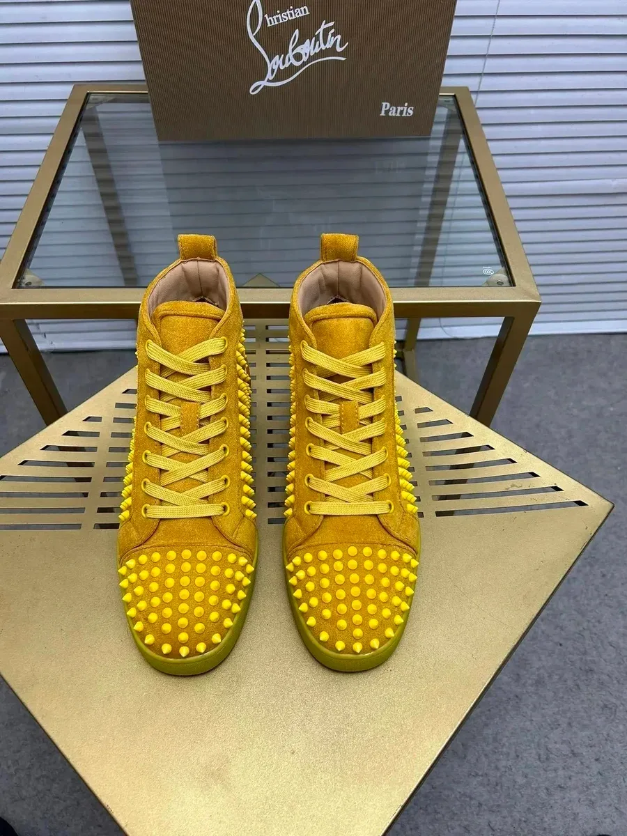 Christian Louboutin Christian Louboutin Louis So Kate Yellow Spike Sneakers Yellow - 1