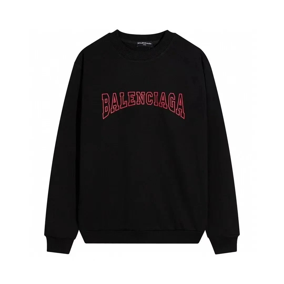 Balenciaga Balenciaga Black Red Logo Crewneck Sweatshirt Black - 1
