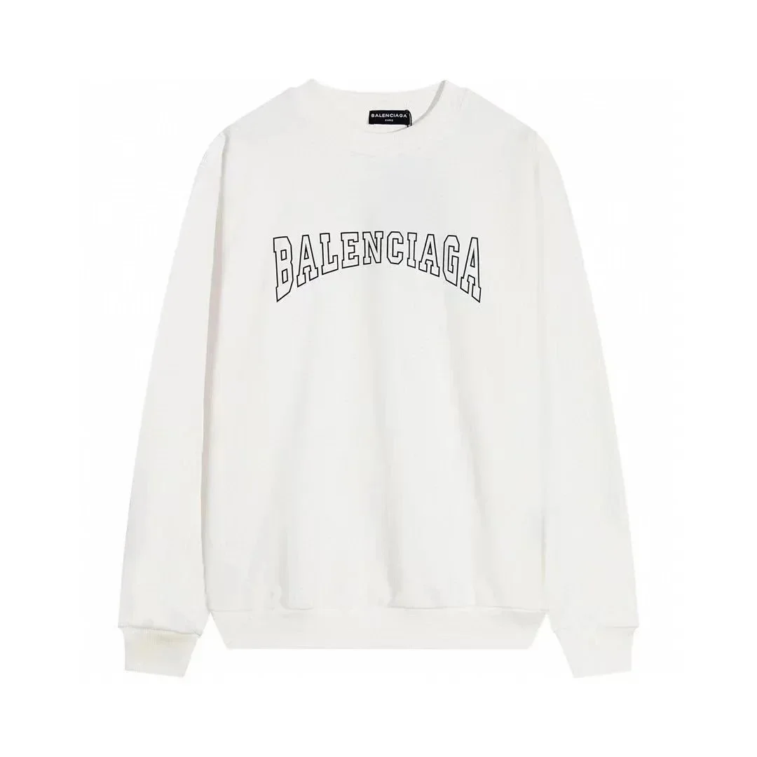 Balenciaga Balenciaga White Logo Crewneck Sweatshirt White - 1