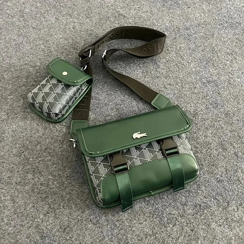 Lacoste Lacoste Green Crocodile Logo Crossbody Bag Green - 1