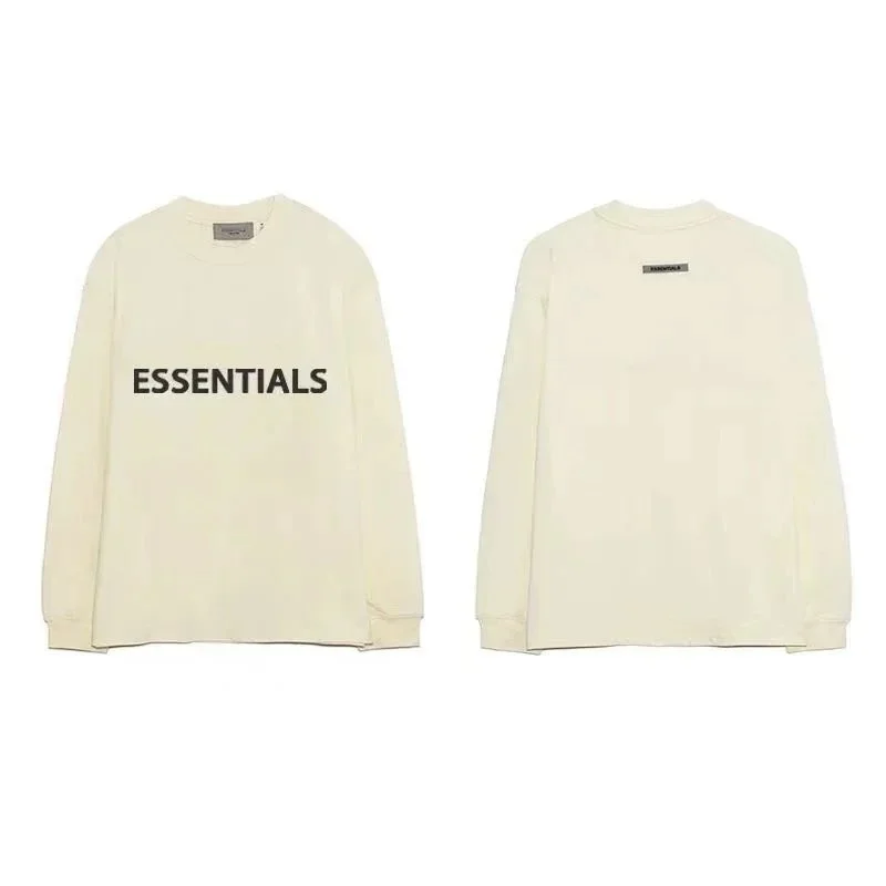 Fear of God Fear of God Essentials Cream Solid Long Sleeve T-Shirt Cream - 1
