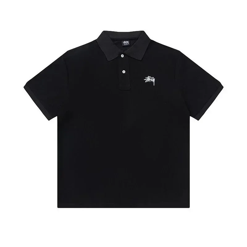 Stussy Stussy Stock Logo Black Polo Shirt Black - 1