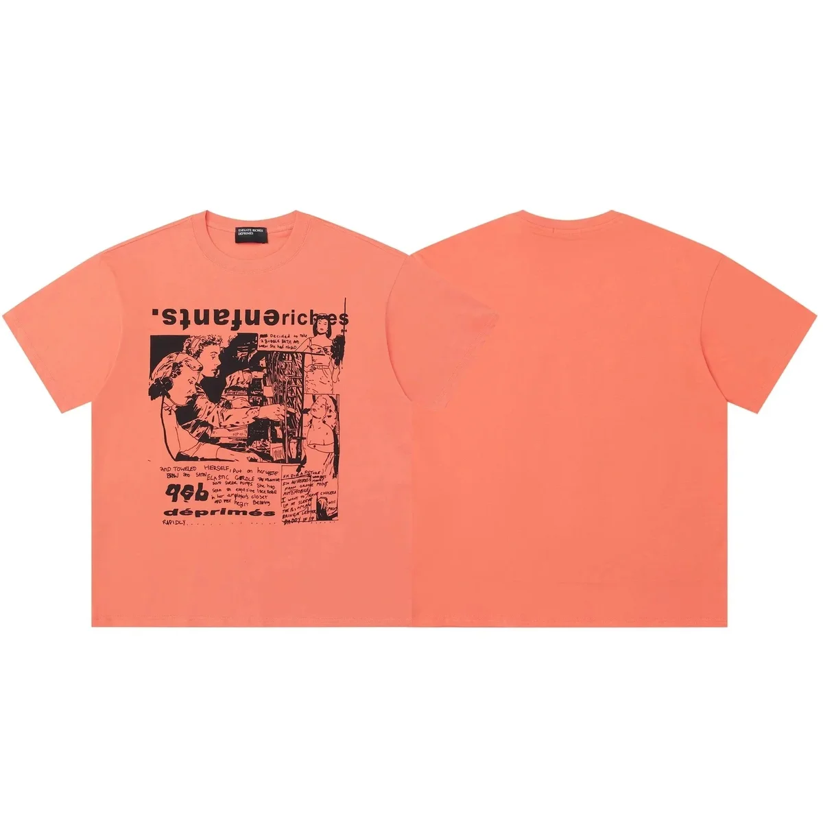 Other Unisex Coral Pink Graphic T-Shirt Pink - 1