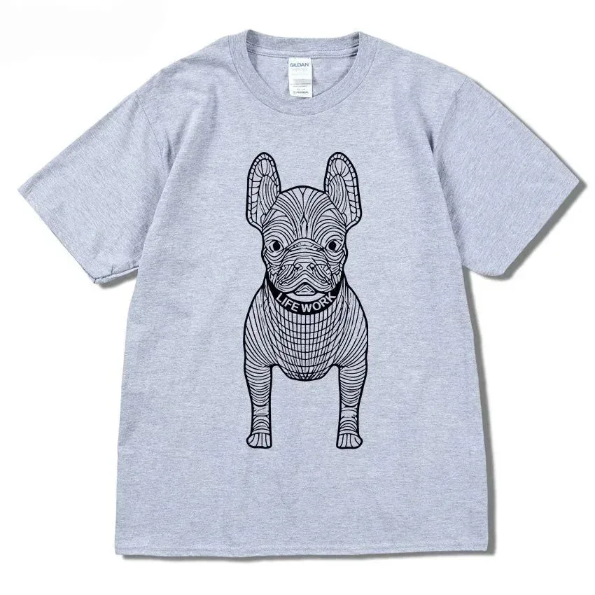 Other Light Grey Black Text French Bulldog T-Shirt Grey - 1