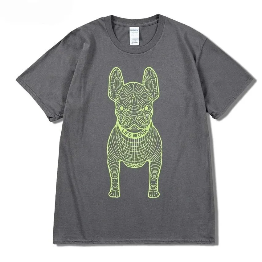 Other Unisex Dark Grey Yellow LifeWork Dog T-Shirt Grey - 1