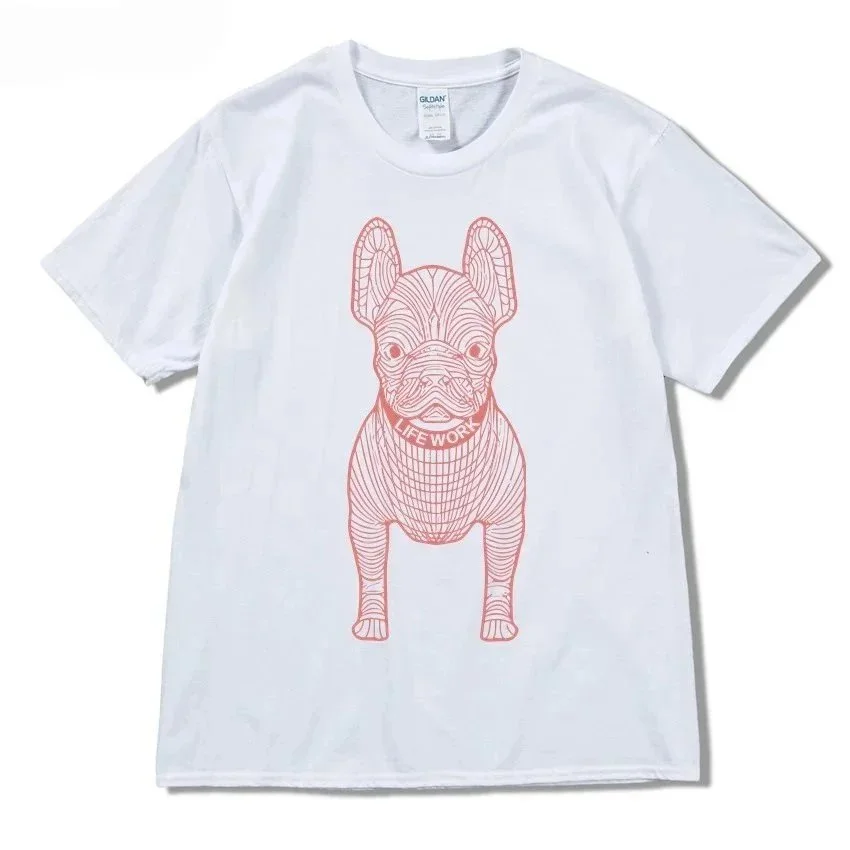 Other White Red Text French Bulldog T-Shirt White - 1