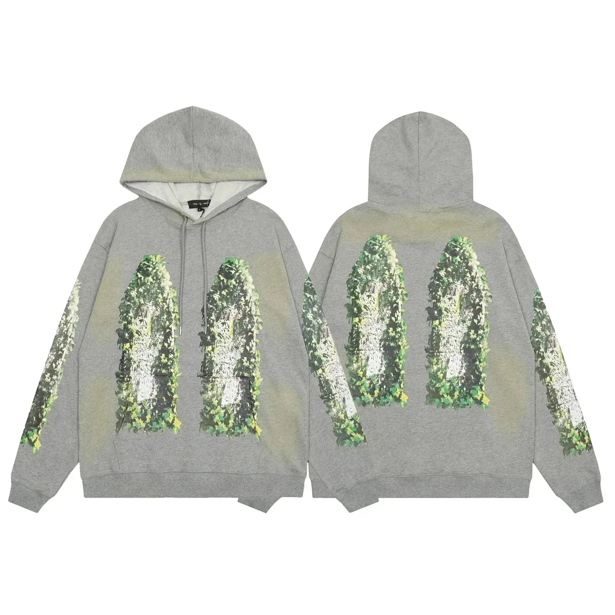 Other Unisex Ivy Print Hoodie in Grey Grey - 1
