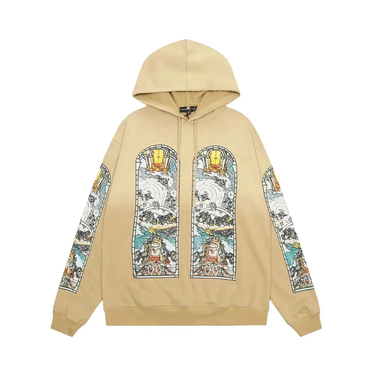 Other Unisex Beige Stained Glass Hoodie Beige - 1