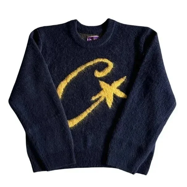 Other Navy Blue Crewneck Sweater with Yellow Star Logo Navy - 1