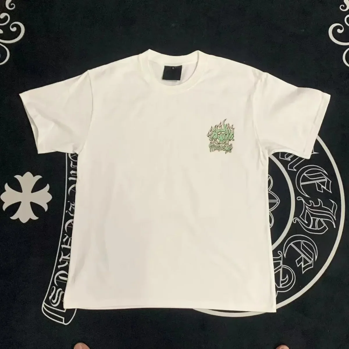 Chrome Hearts Chrome Hearts Green Flame T-Shirt White White - 1