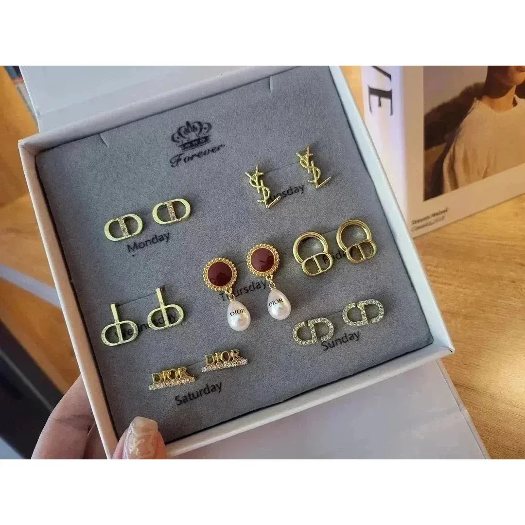Dior Dior CD Logo Earrings Set Gold Jewelry Gold - 1