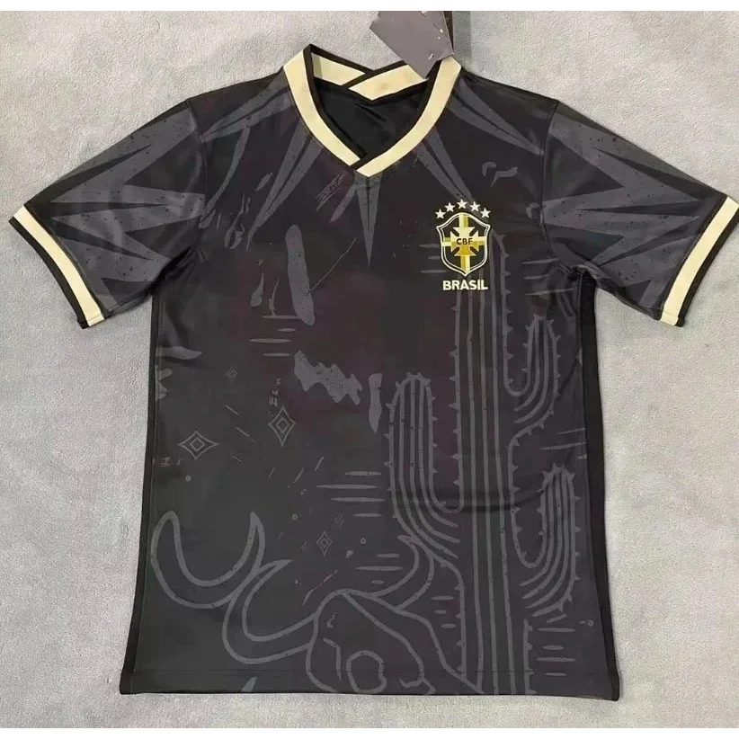 Adidas Adidas Serie A Brazil Jersey Black/Gold Football Shirt Black