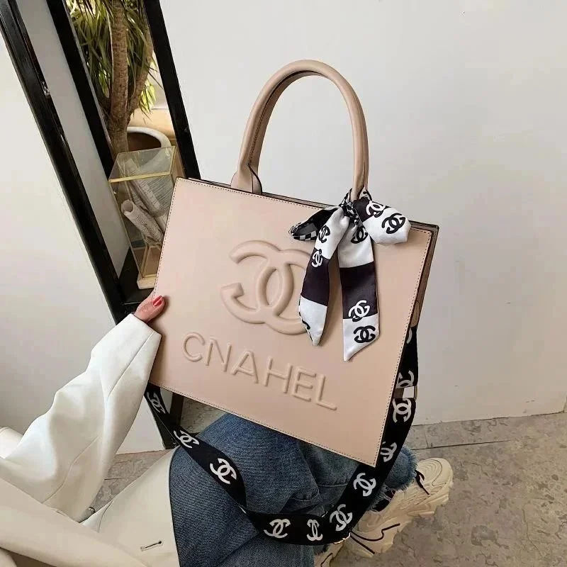 Chanel CNAHEL Beige Tote Bag with CC Scarf